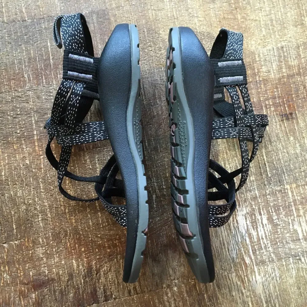Chaco ZX/1 Ecotread Big Kid Size 3 Dual Adjustable Strap Sandal Black Sport Shoe